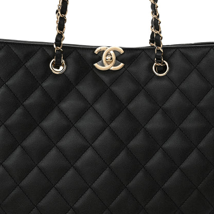 Chanel Caviar Quilted Small Shopping Tote Black 8 of 11