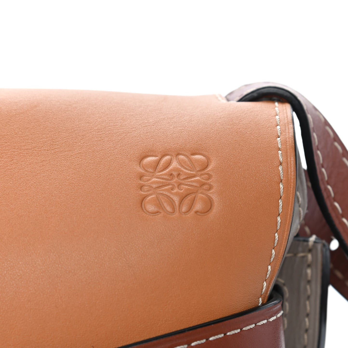 Calfskin Small Gate Crossbody Bag Amber Light Grey Rust
