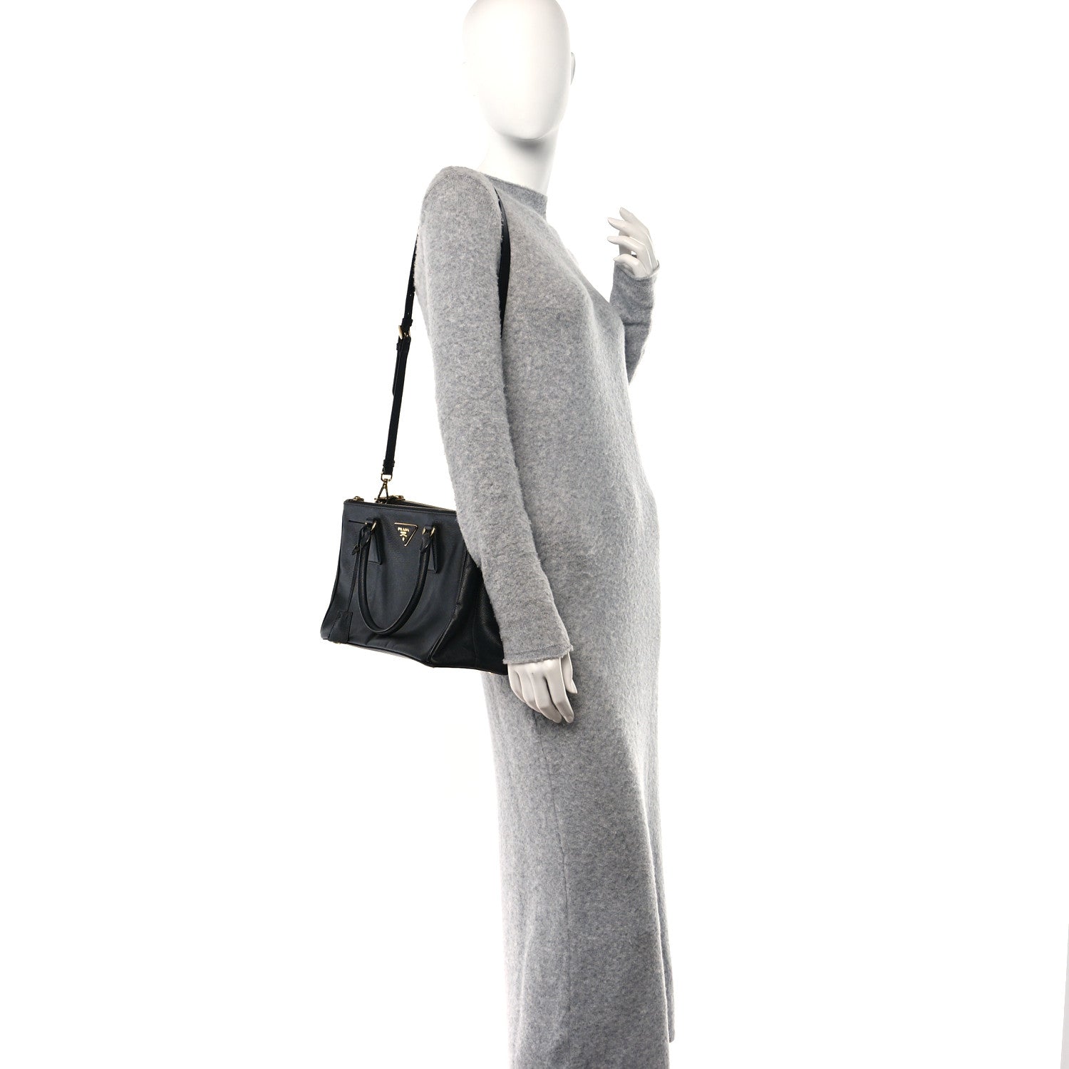 Prada Saffiano Small Galleria Double Zip Tote Black 3 of 13