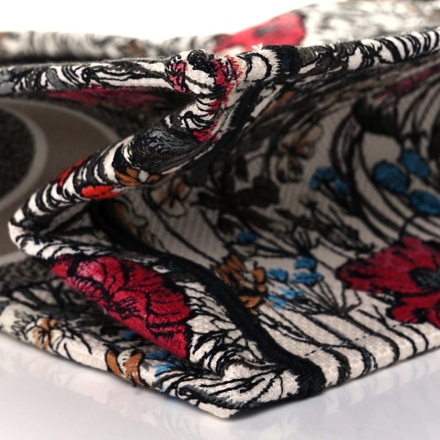 Canvas Embroidered Medium Mille Fleurs Book Tote Multicolor