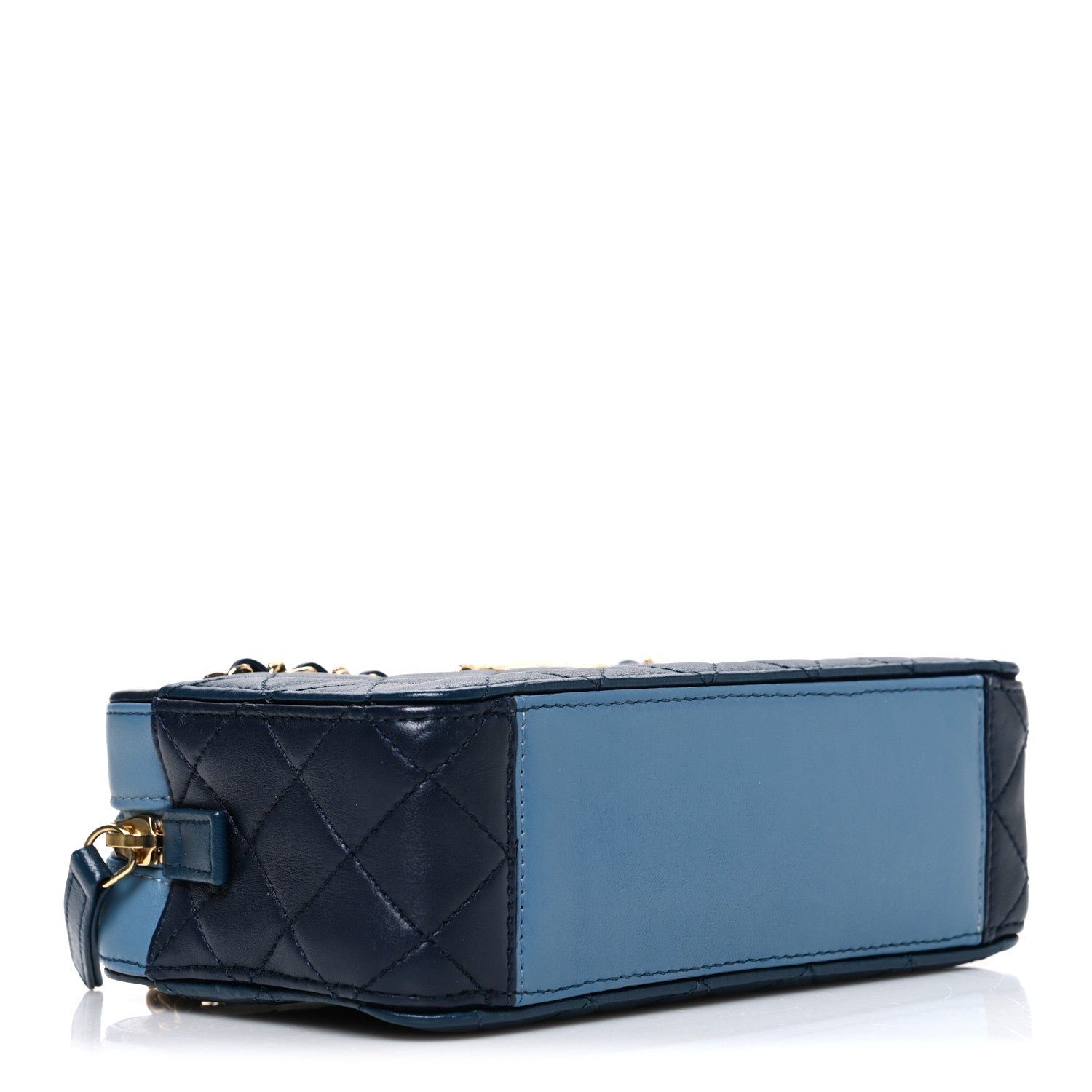 Chanel Lambskin Quilted Small In & Out Camera Case Navy Light Blue 4 of 10