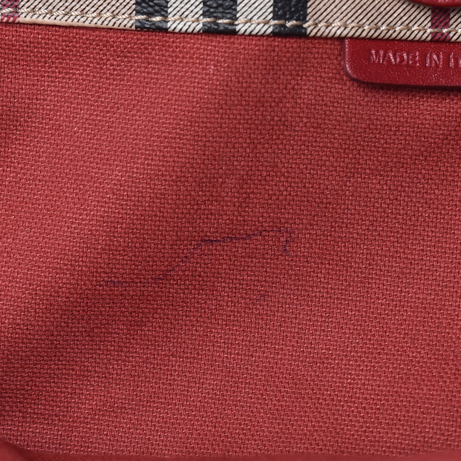 Burberry Haymarket Check Small Canterbury Tote Military Red 8 of 15