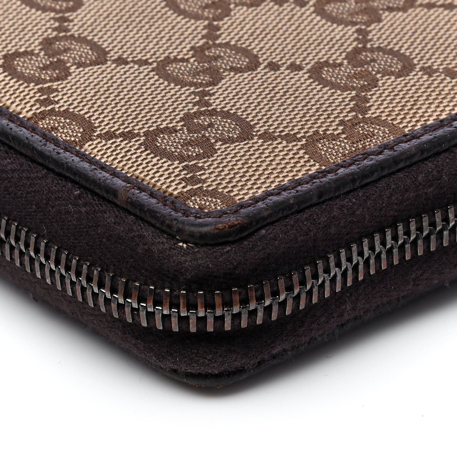 Gucci Monogram Metal Bar Zip Around Wallet Dark Brown 6 of 7