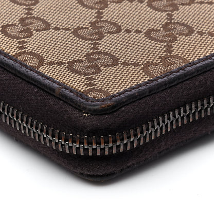 Gucci Monogram Metal Bar Zip Around Wallet Dark Brown 6 of 7