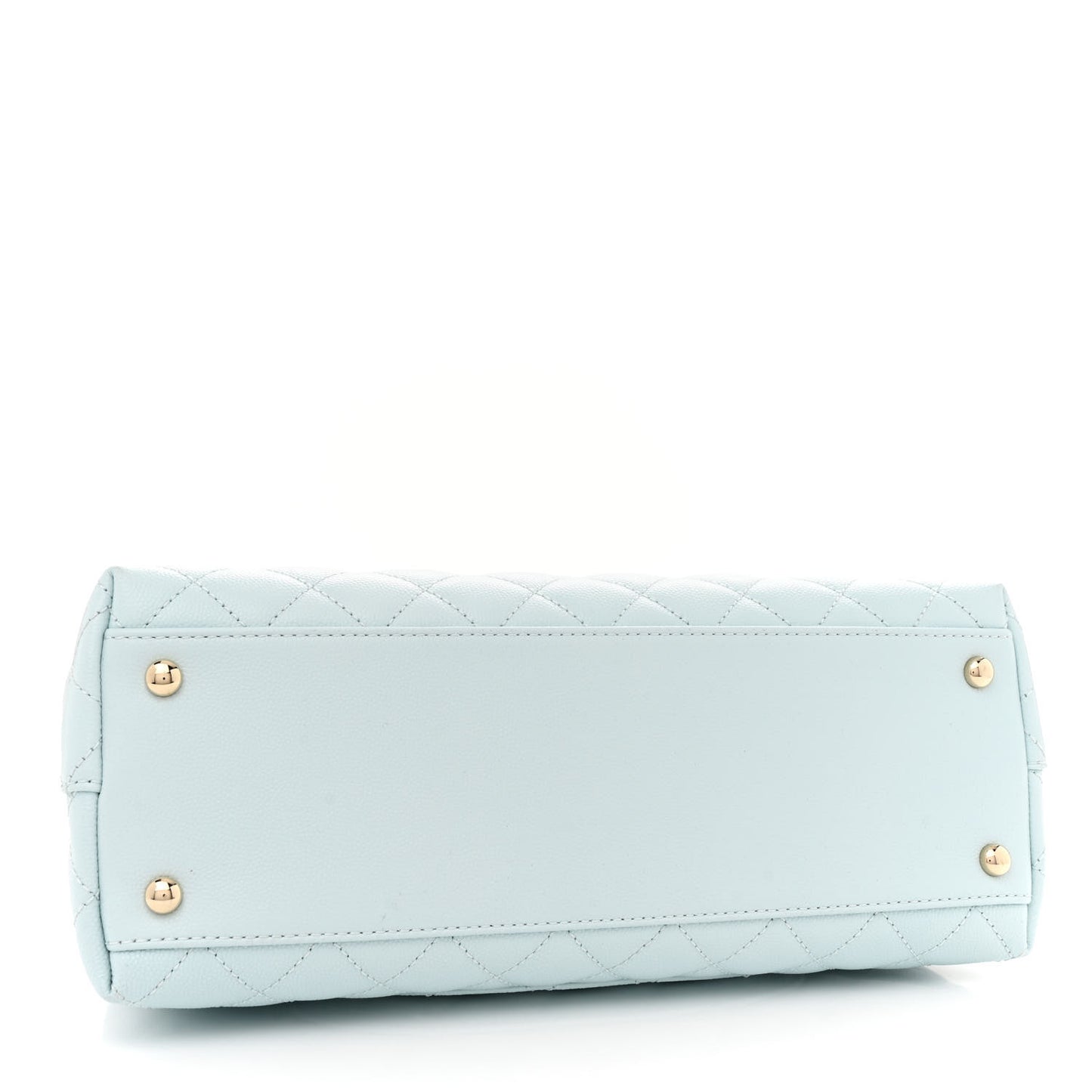 Caviar Quilted Small Coco Handle Flap Light Blue