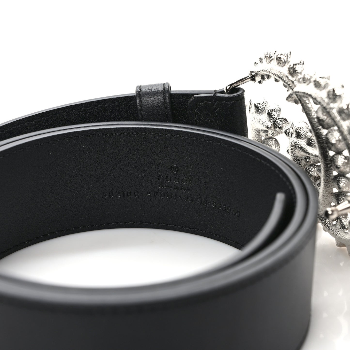 Calfskin Crystal Double G 40mm Belt 90/36 Black