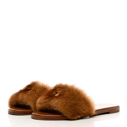 Louis Vuitton Mink Fur Lock It Flat Mule 40 Beige 3 of 14