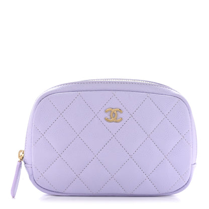 Chanel Caviar Quilted Small Curvy Pouch Cosmetic Case Light Purple 1 of 8