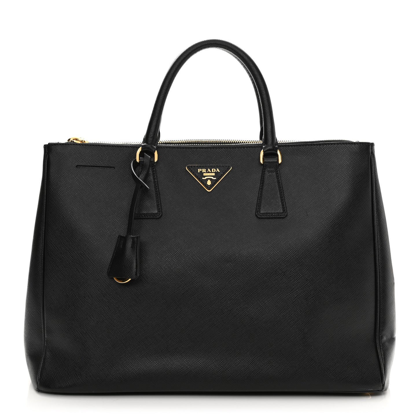Saffiano Large Galleria Double Zip Tote Black