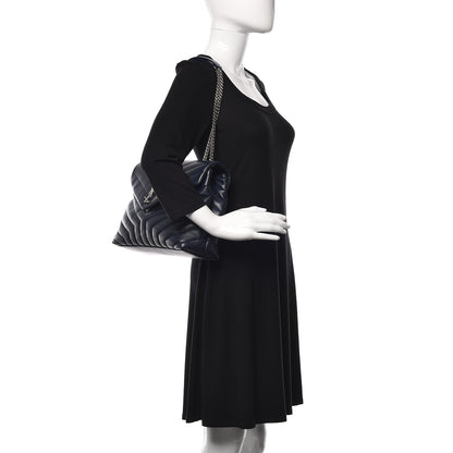 Saint Laurent Calfskin Y Quilted Monogram Medium Loulou Chain Satchel Medium Blue 2 of 9