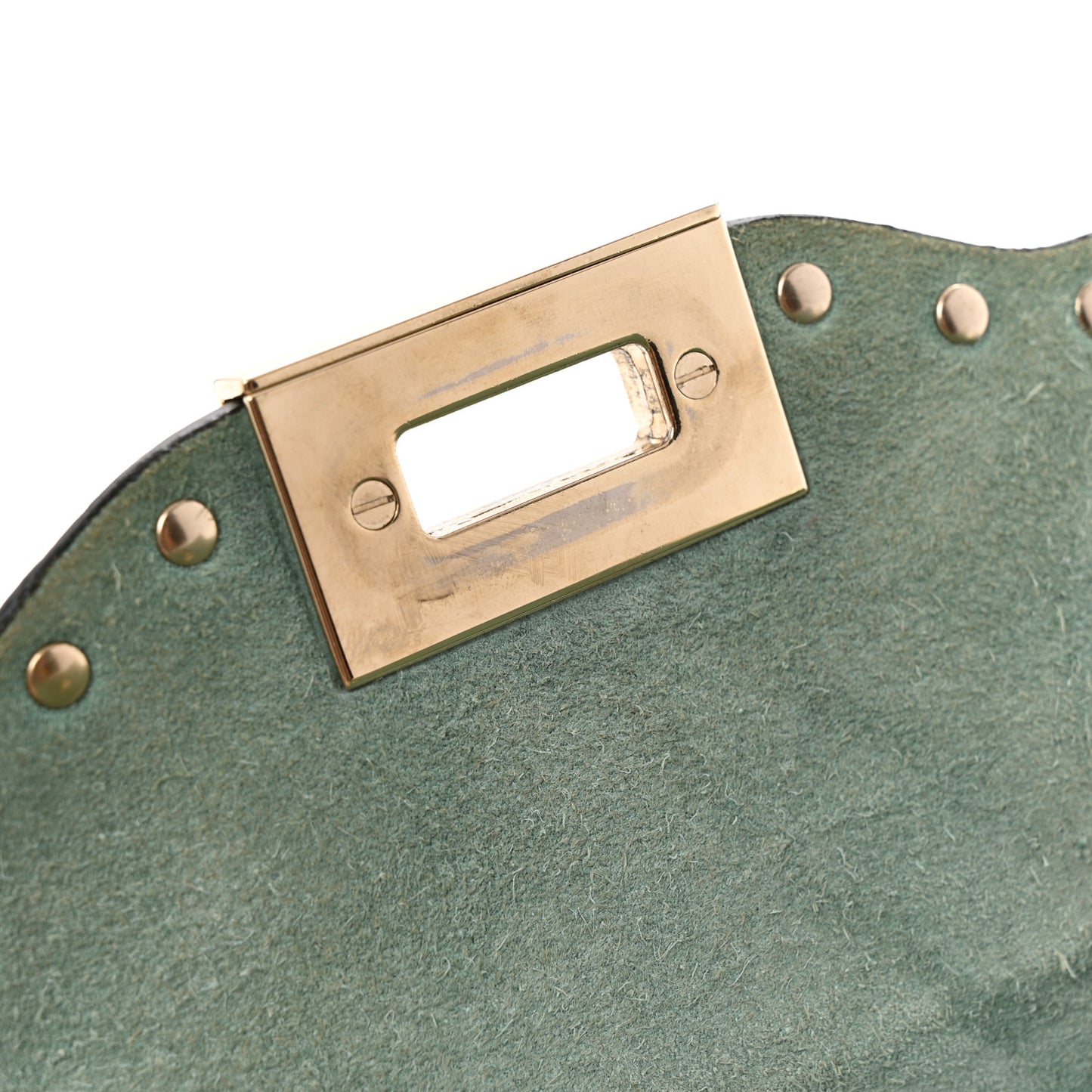 Pebbled Calfskin Medium Rockstud Flip Lock Crossbody Bag Light Green