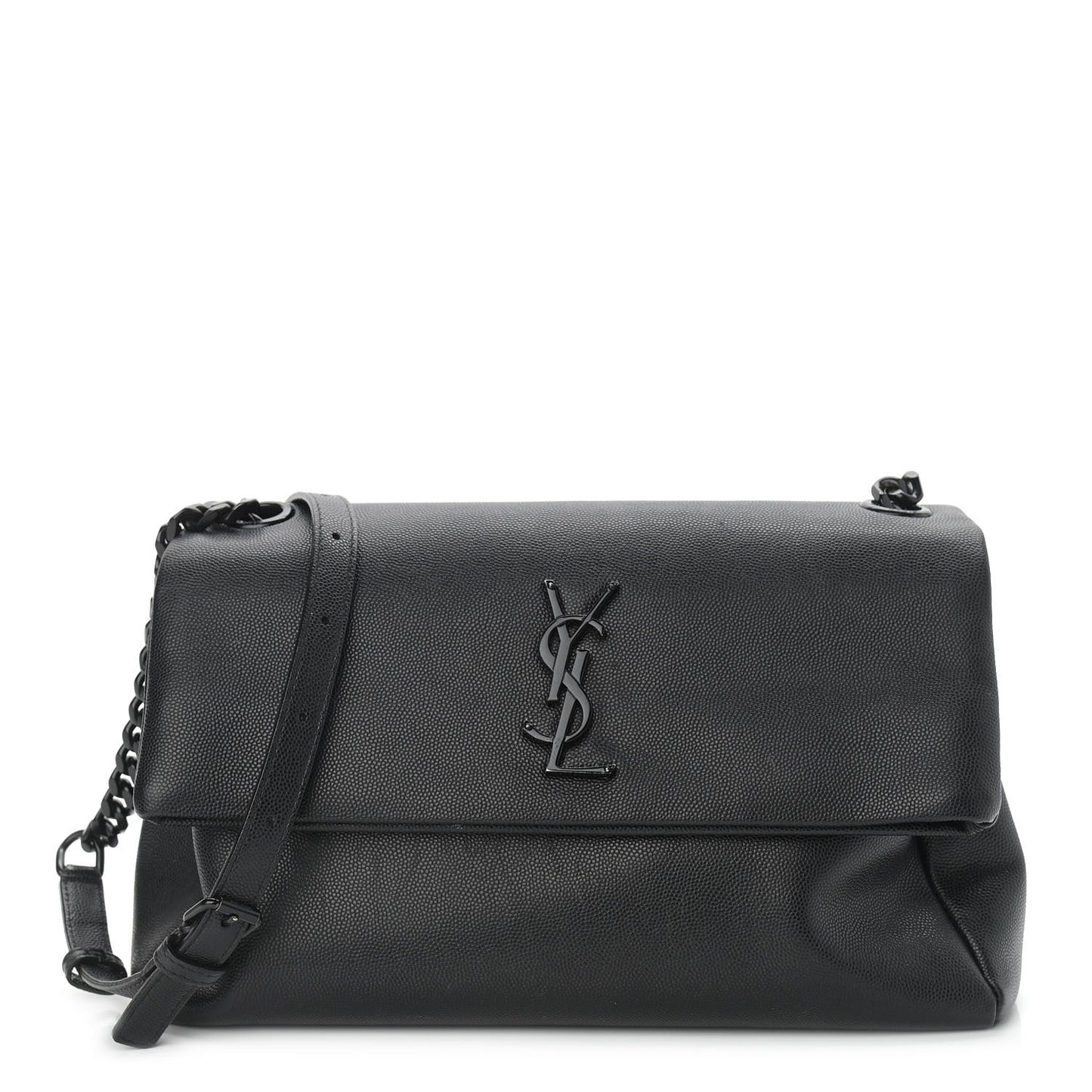 Grain De Poudre Medium West Hollywood Monogram Fold-Over Black
