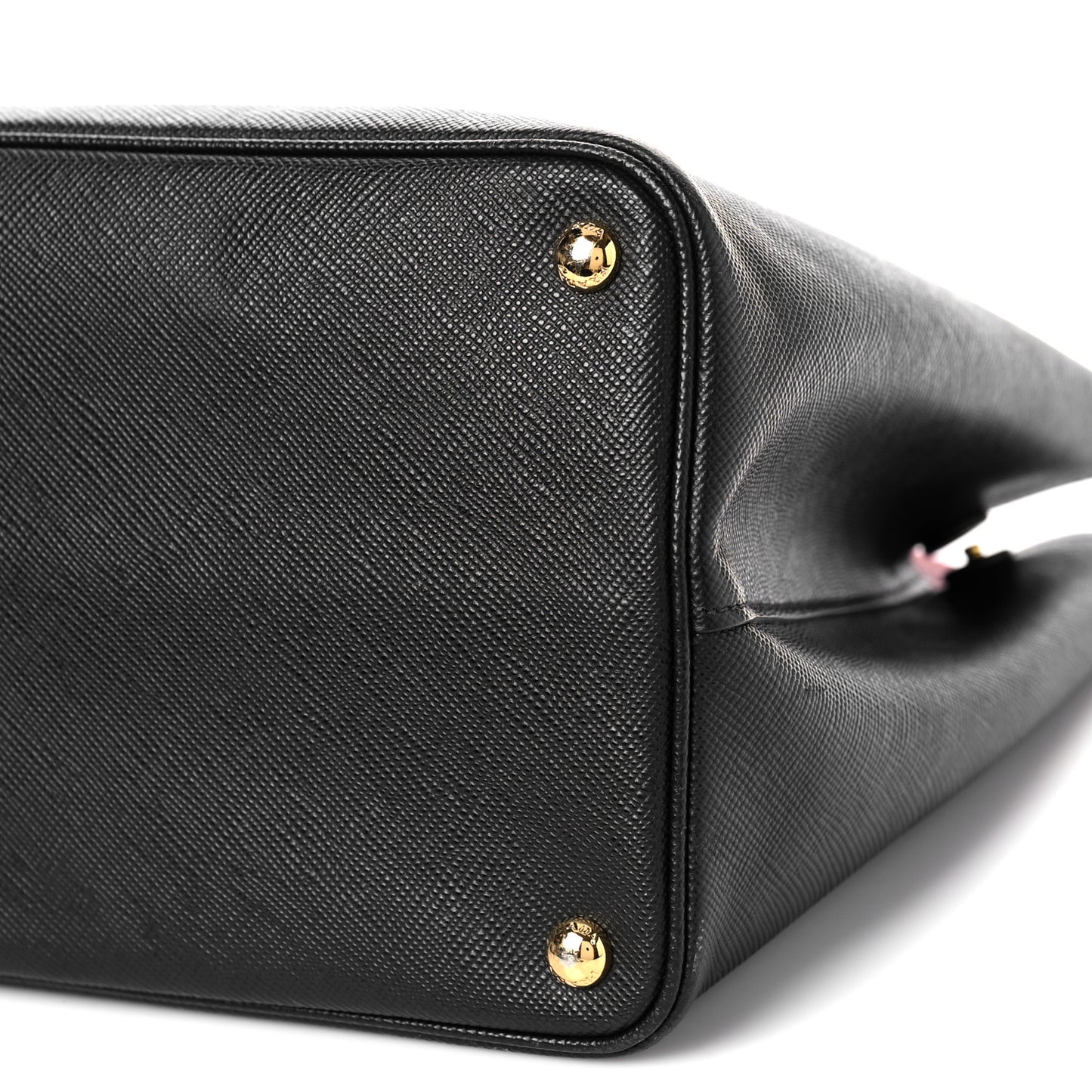 Saffiano Cuir Medium Double Bag Black Fuoco