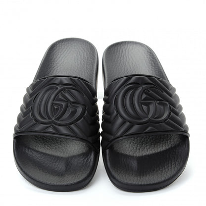 Gucci Rubber Matelasse Womens Slide Sandals 37 Black 5 of 11