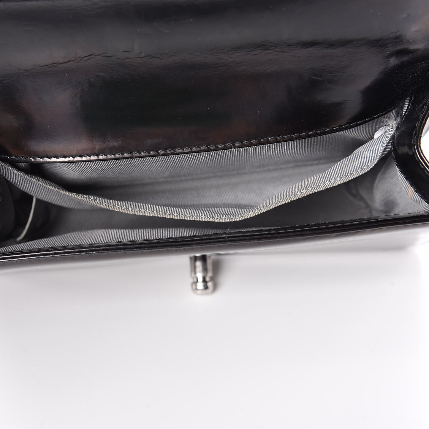 Glazed Calfskin Small Boy Flap Black