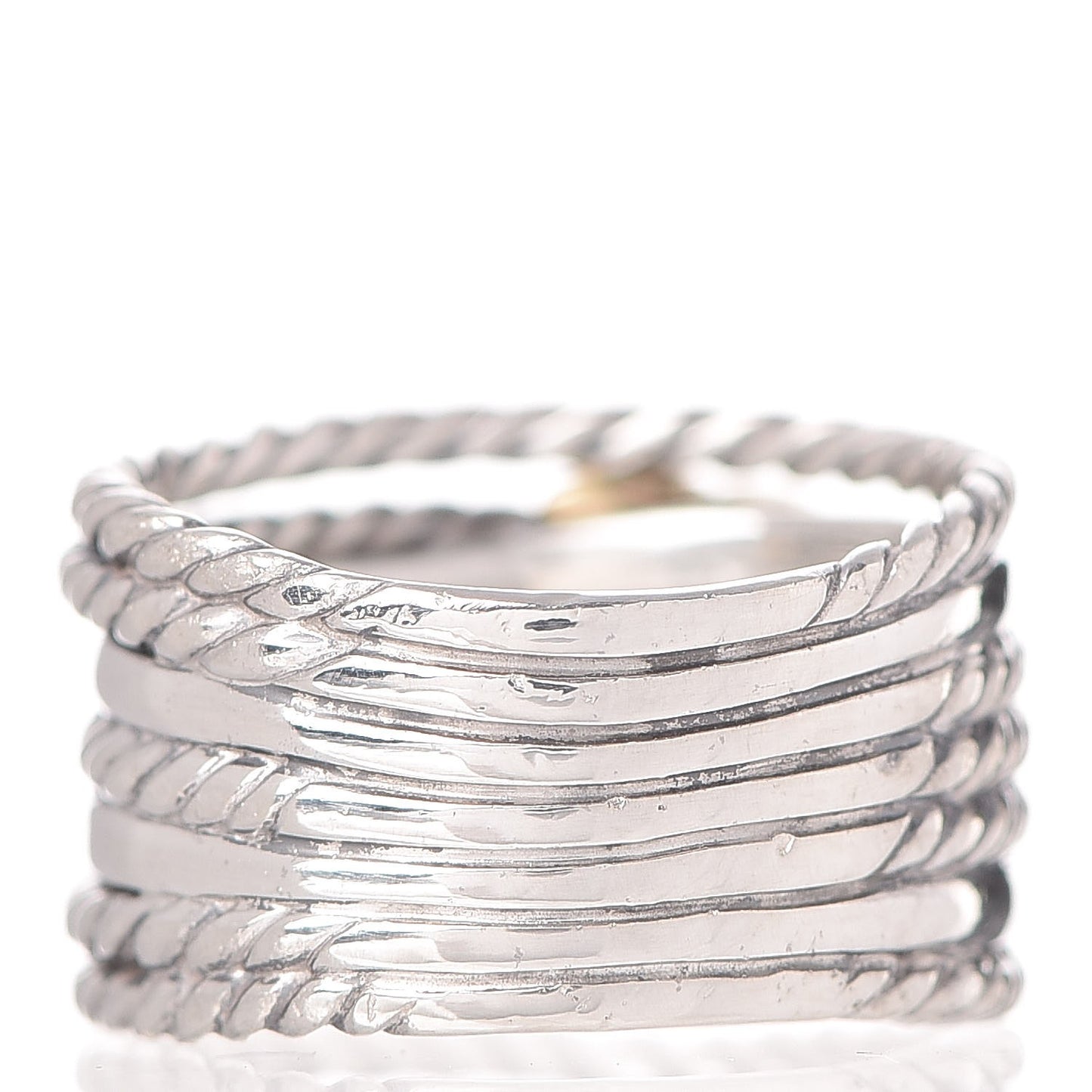 Sterling Silver 18K Yellow Gold Double X Crossover Ring 53 6.5