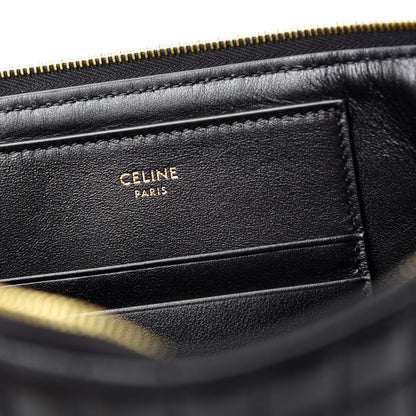 Celine Calfskin Quilted C Charm Pouch Black 6 of 8