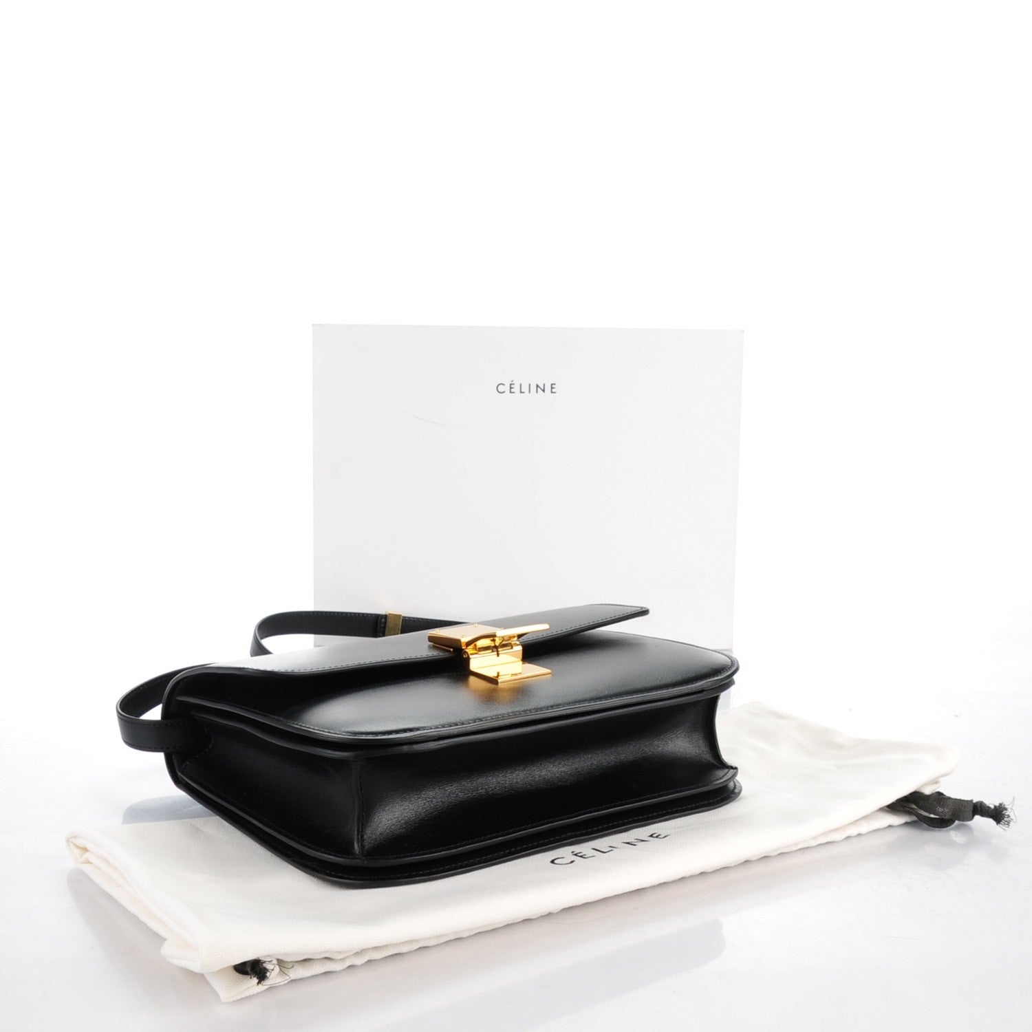 Celine Box Calfskin Medium Classic Box Flap Bag Black 4 of 7