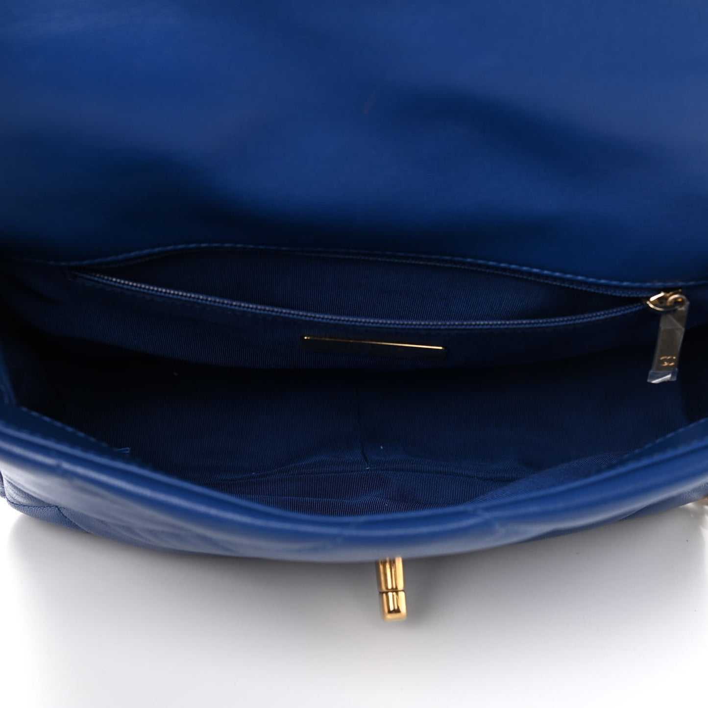 Goatskin Quilted Medium Chanel 19 Flap Dark Blue