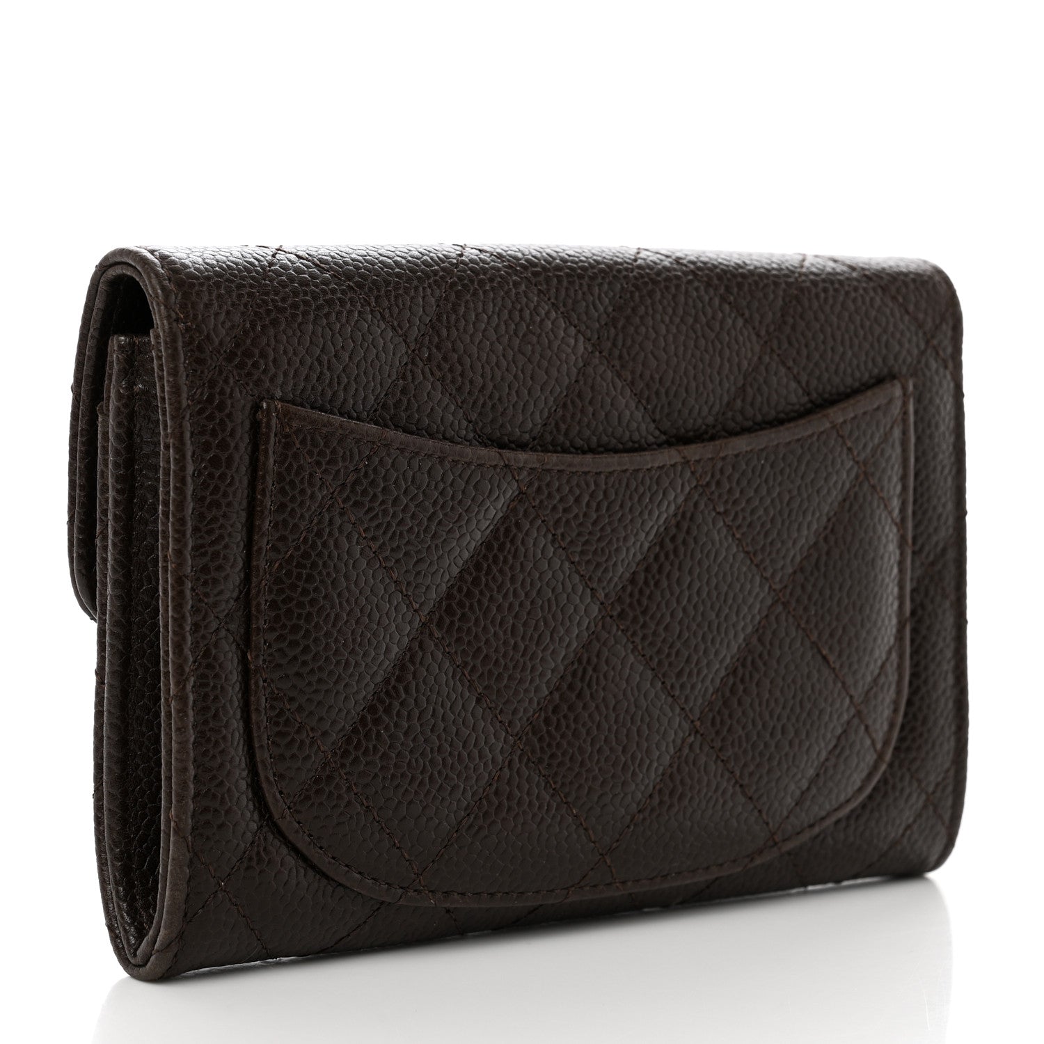 Chanel Caviar Quilted Small Flap Wallet Brown 3 of 9