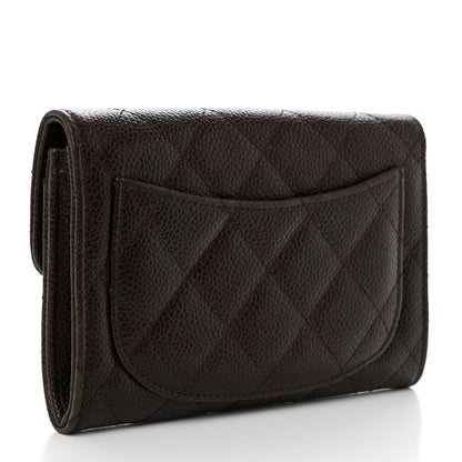 Chanel Caviar Quilted Small Flap Wallet Brown 3 of 9