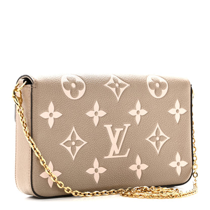Louis Vuitton Empreinte Monogram Giant Felicie Pochette Tourterelle Creme 4 of 11