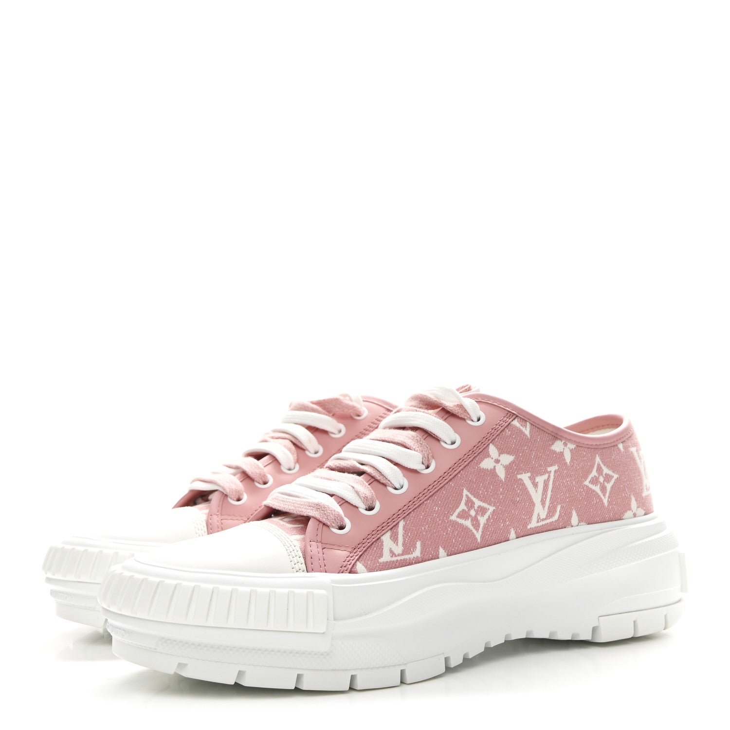 Louis Vuitton Denim Monogram Squad Sneakers 38.5 Pink 38.5 Pink 4 of 10