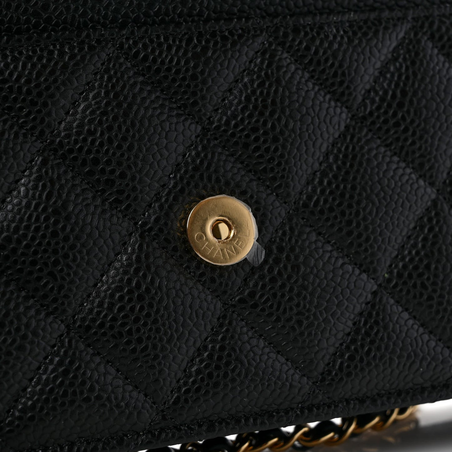 Caviar Quilted Wallet on Chain WOC Black