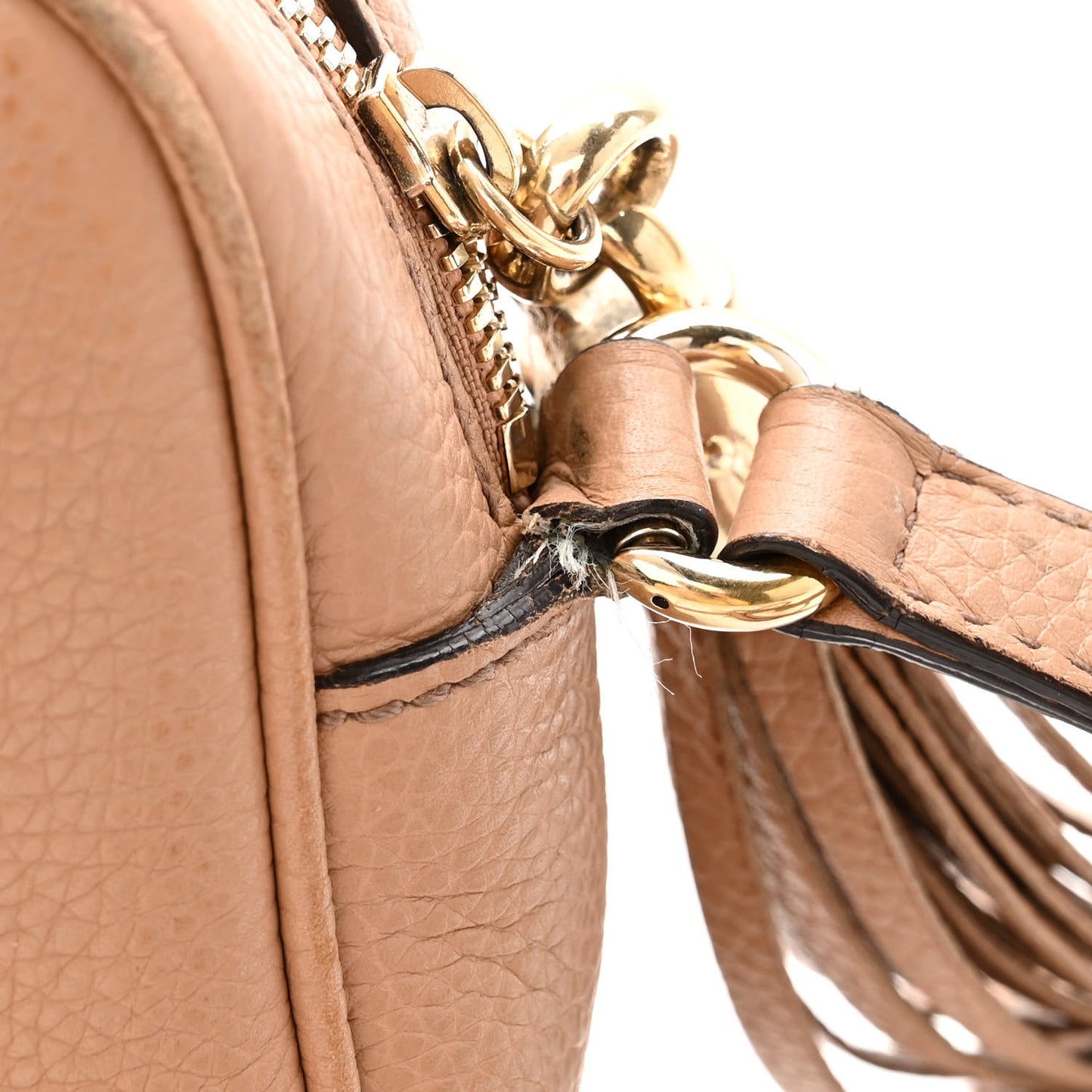 Pebbled Calfskin Small Soho Disco Bag Camelia