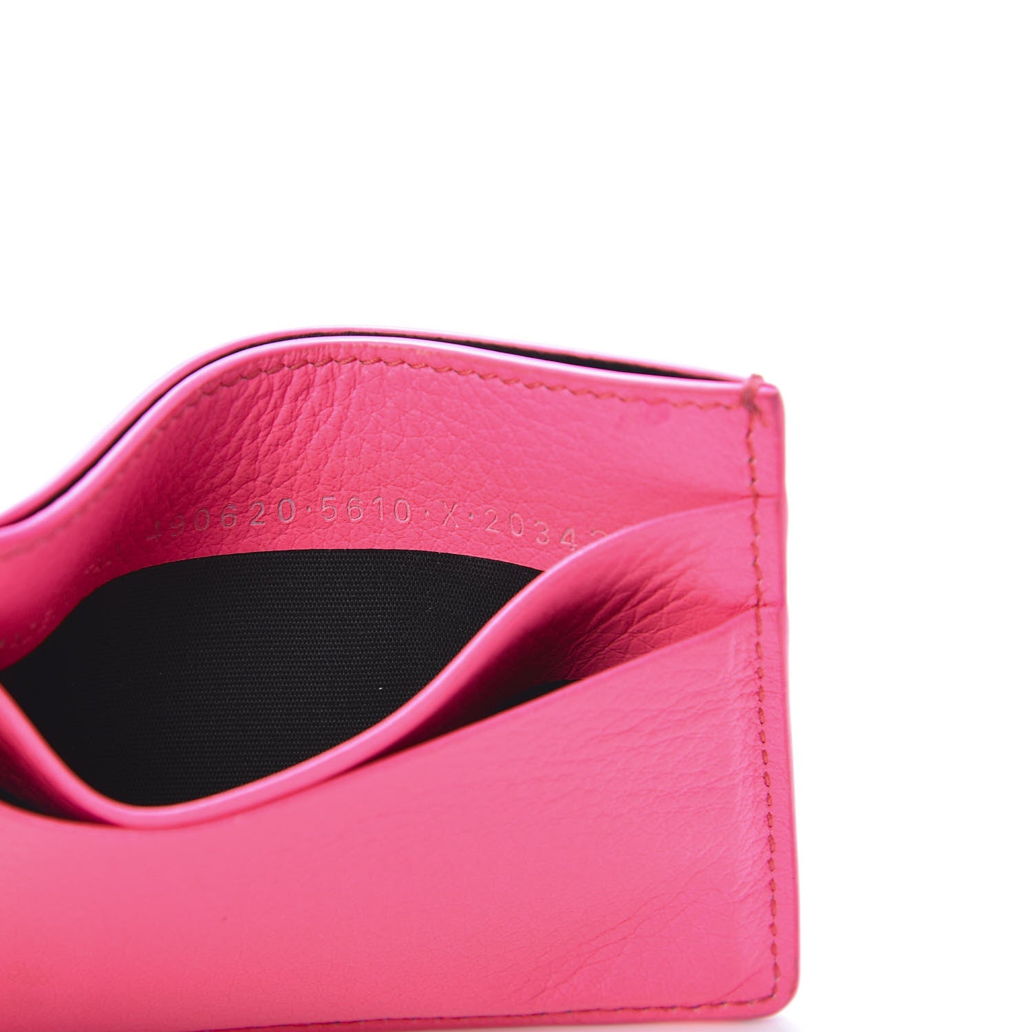 Balenciaga Calfskin Logo Everyday Multi Card Case Acid Pink Black 8 of 11