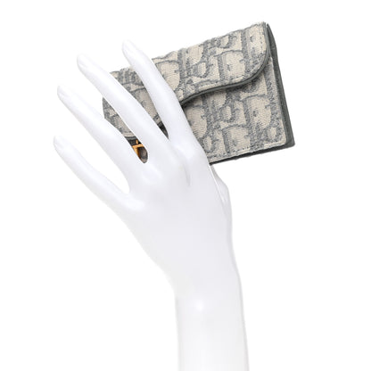 Christian Dior Oblique Saddle Card Holder Gray 2 of 10