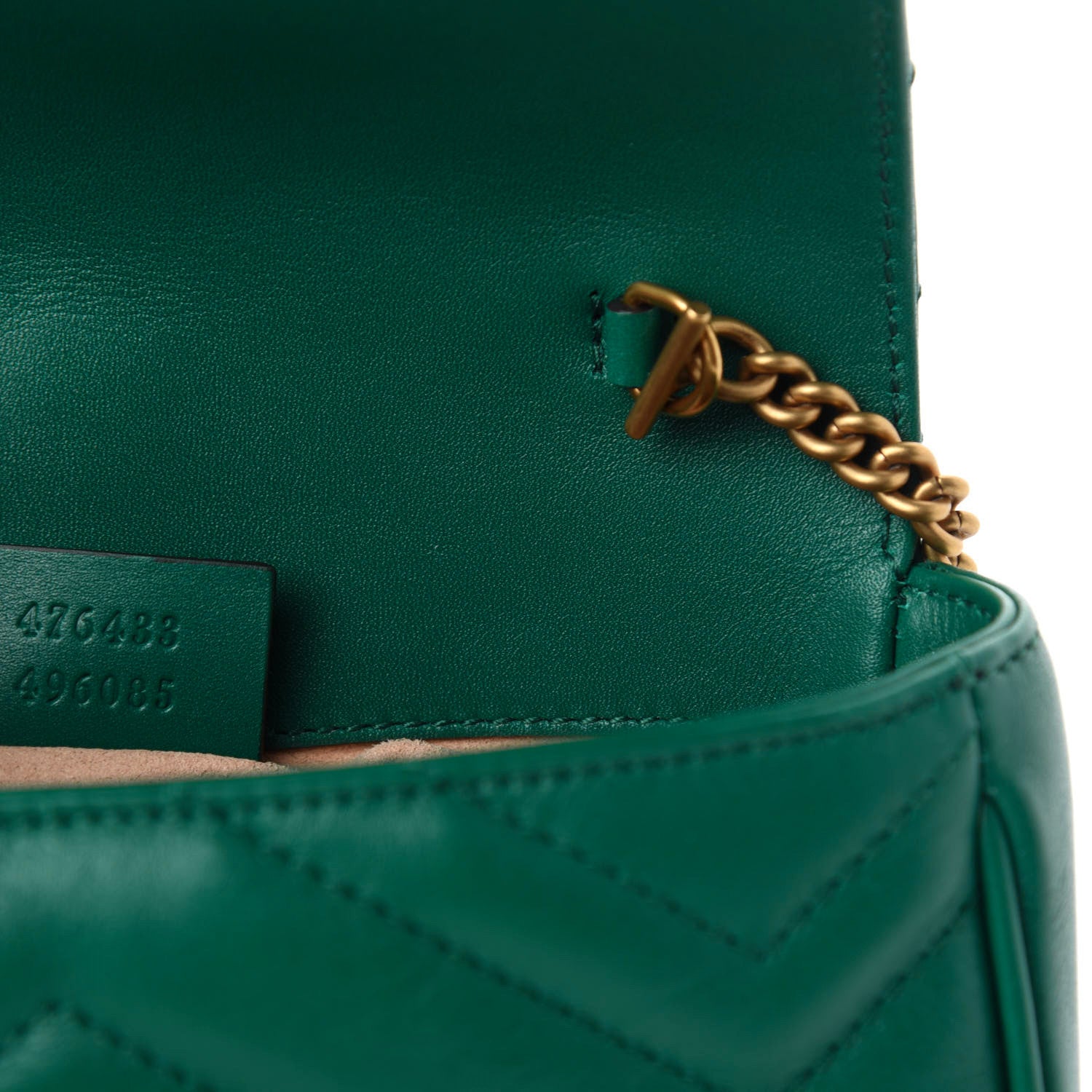 Gucci Calfskin Matelasse Super Mini GG Marmont Shoulder Bag Emerald Green 9 of 11