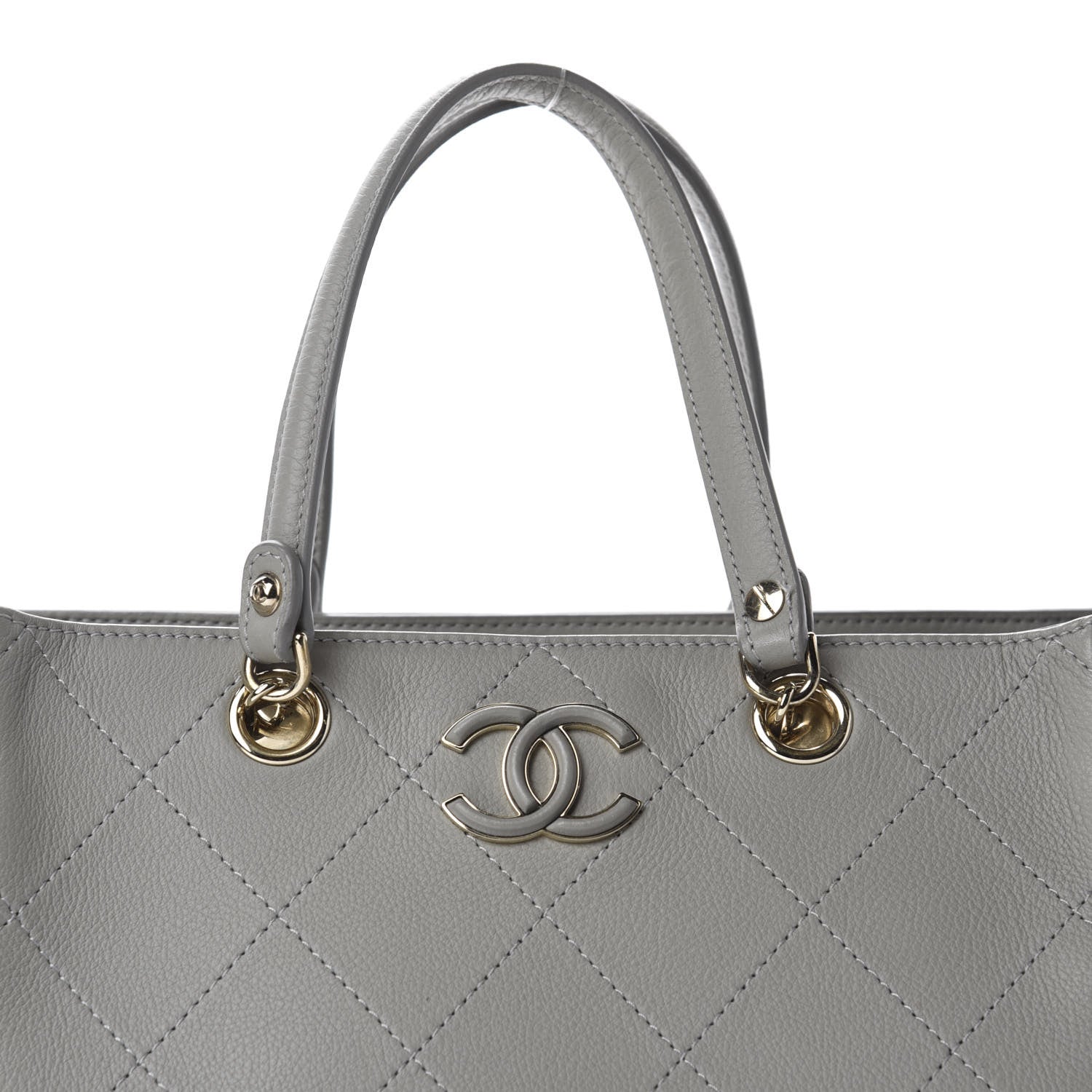 Chanel Bullskin Stitched Small Shopping Bag Grey 11 of 11
