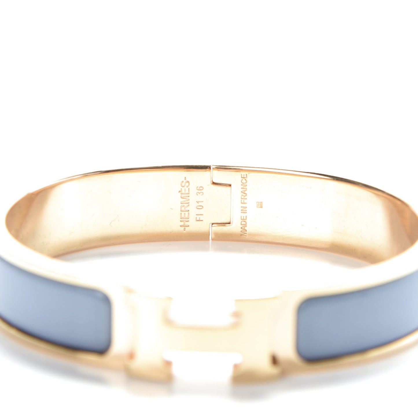 Enamel Narrow Clic Clac H Bracelet PM Bleu Chardon