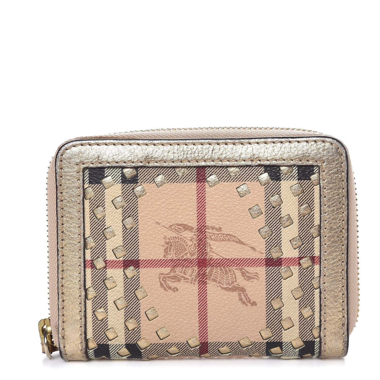 Burberry Haymarket Check Small Zip Wallet Gold 1 of 10