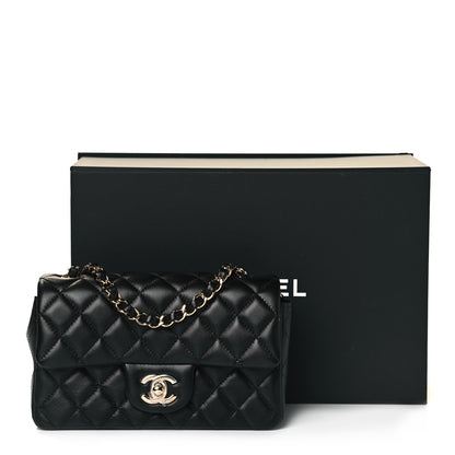 Chanel Lambskin Quilted Mini Rectangular Flap Black 12 of 12
