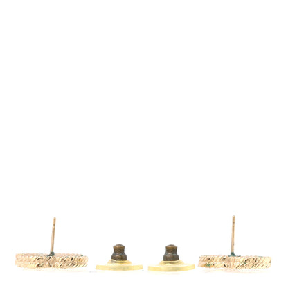 Chanel Metal Textured CC Earrings Gold 3 of 5