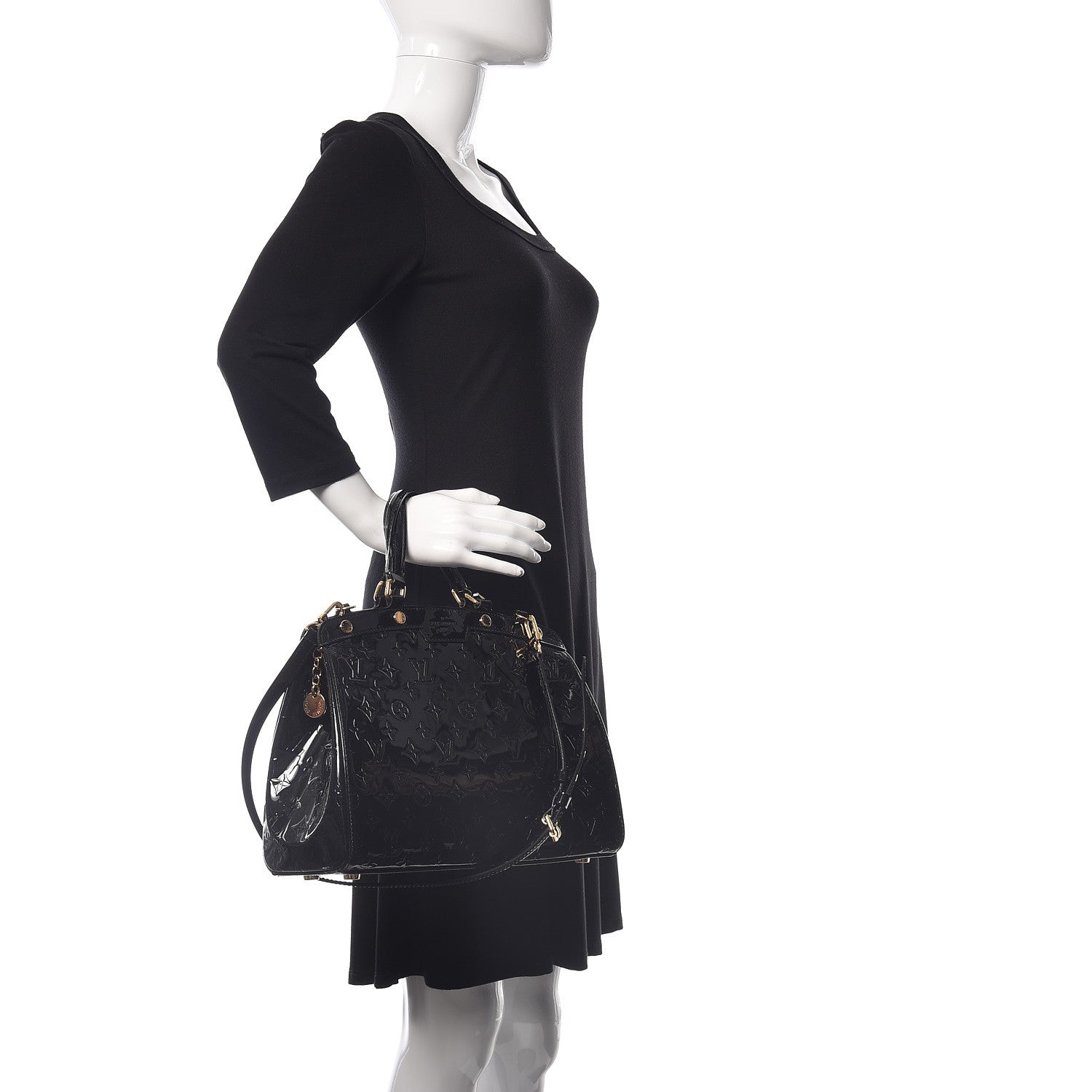 Louis Vuitton Vernis Brea MM Black 3 of 13