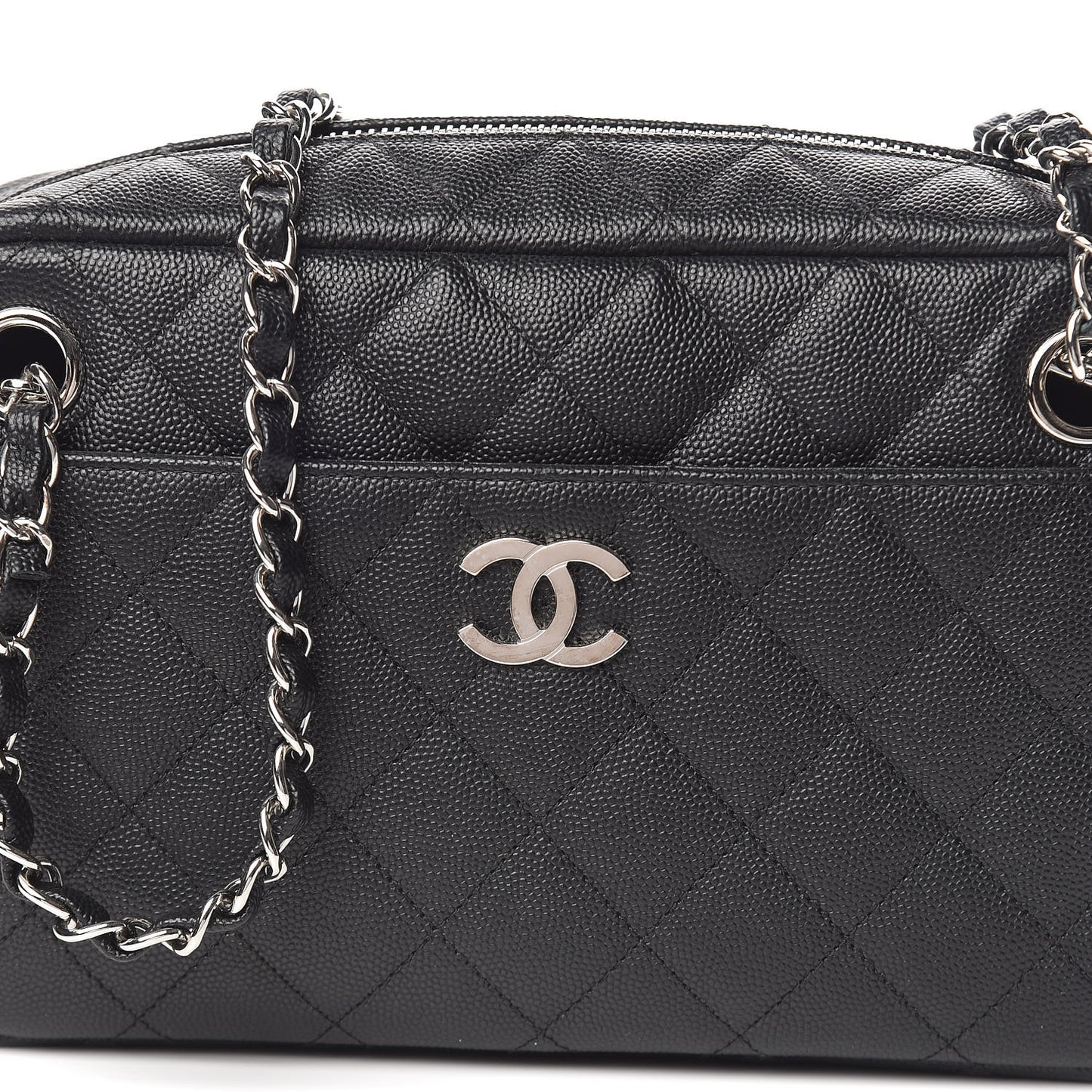 Caviar Quilted Camera Case Black