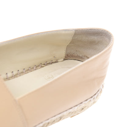 Chanel Lambskin CC Espadrilles 37 Beige Black 9 of 16