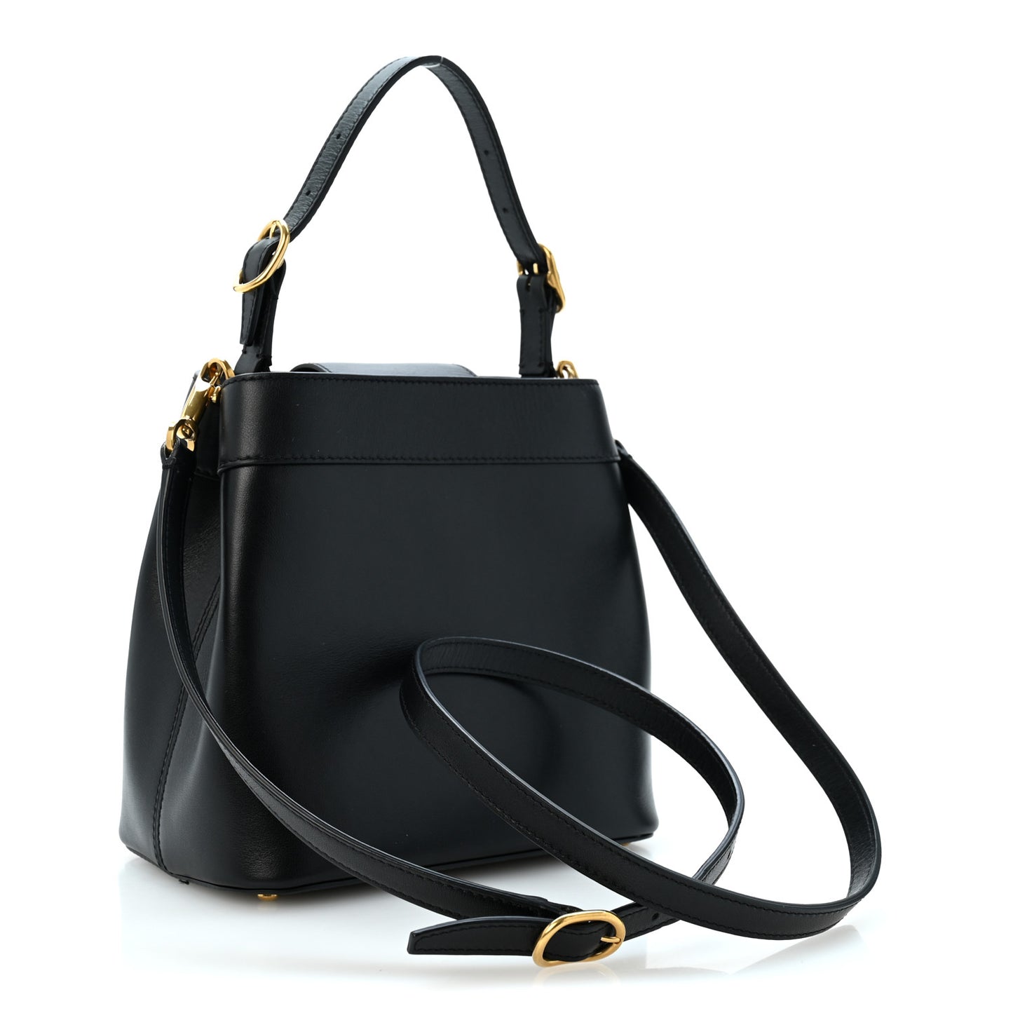 Nappa Vlogo Bucket Bag Black
