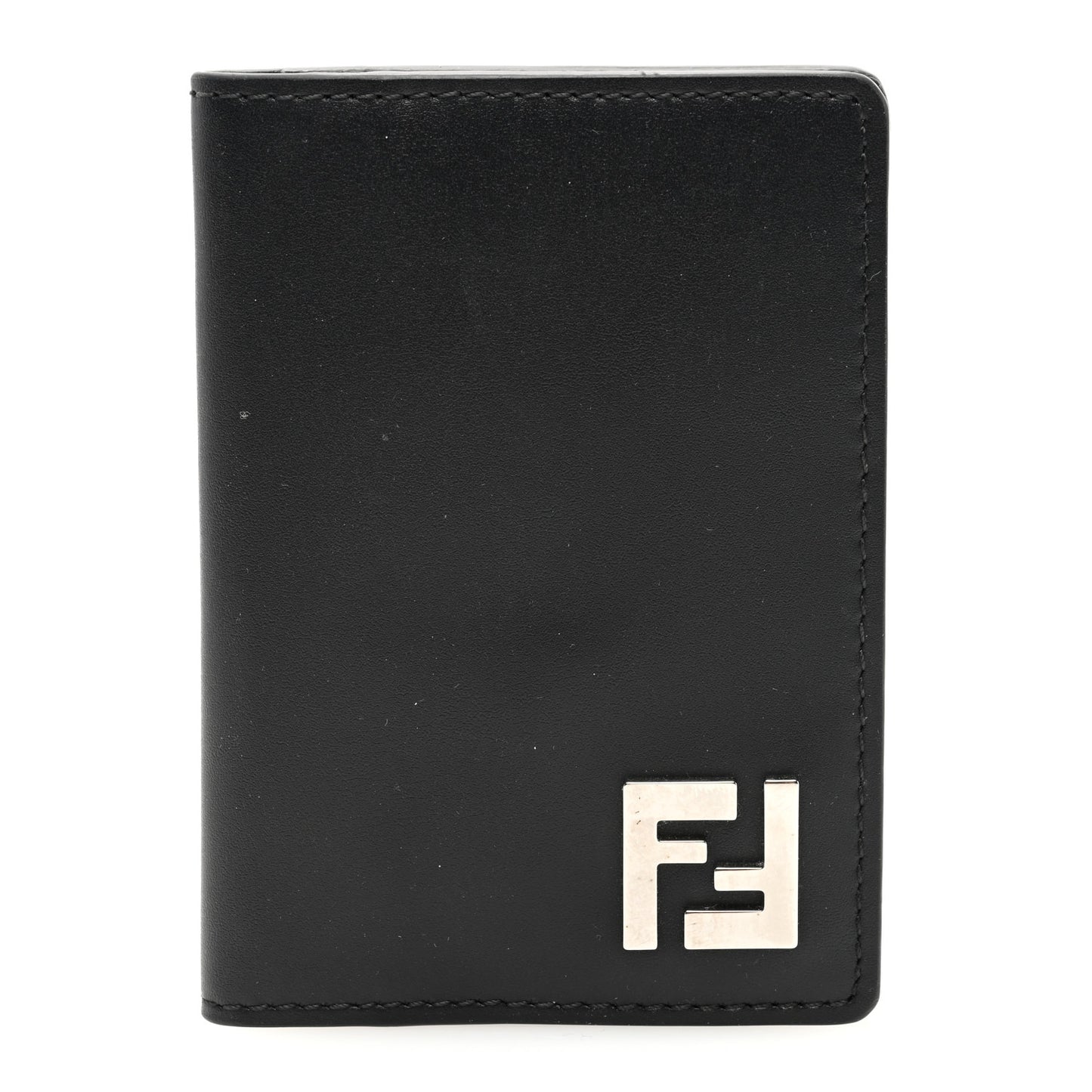 Glazed Fabric Vitello FF 1974 Bi-Fold Wallet Black Gray
