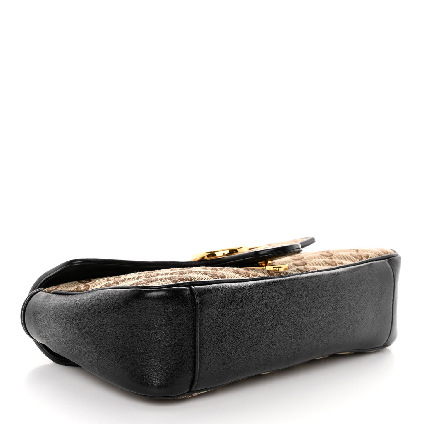 Monogram Matelasse Diagonal Small GG Marmont Shoulder Bag Beige Black