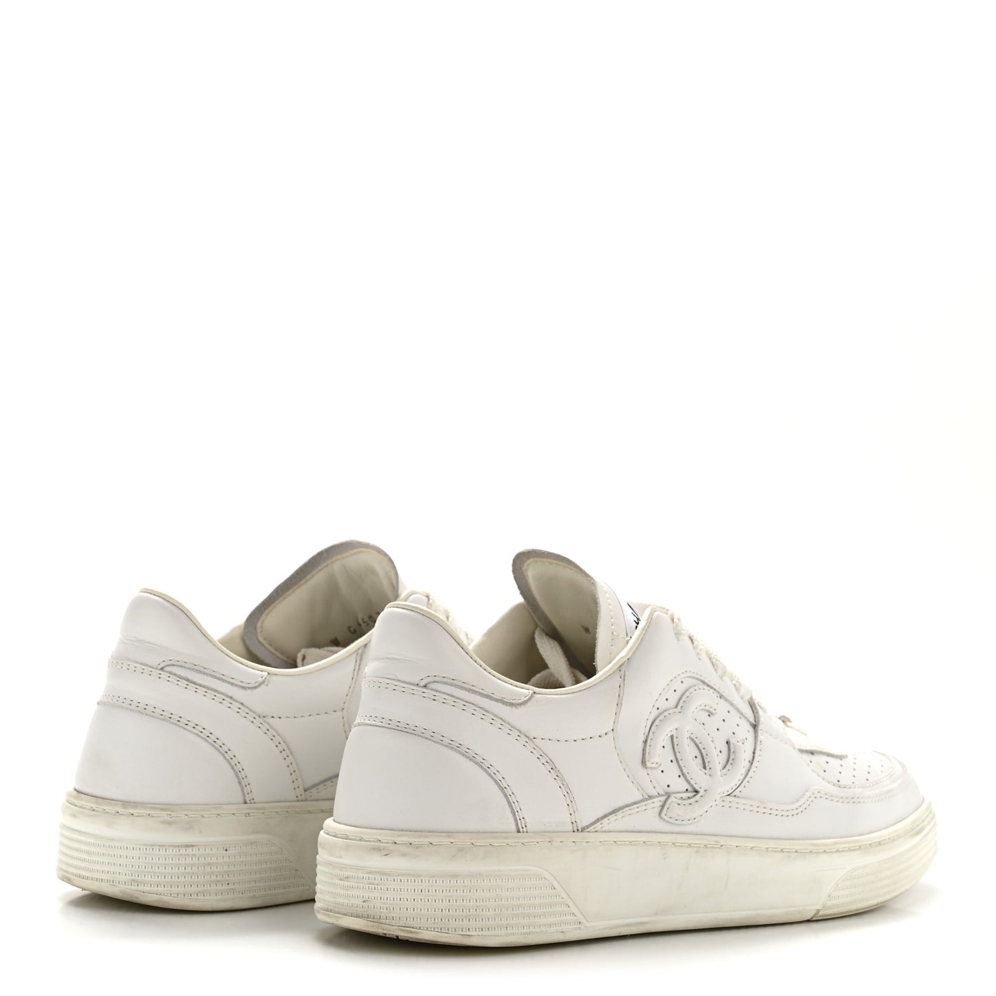 Calfskin CC Womens Sneakers 38 White