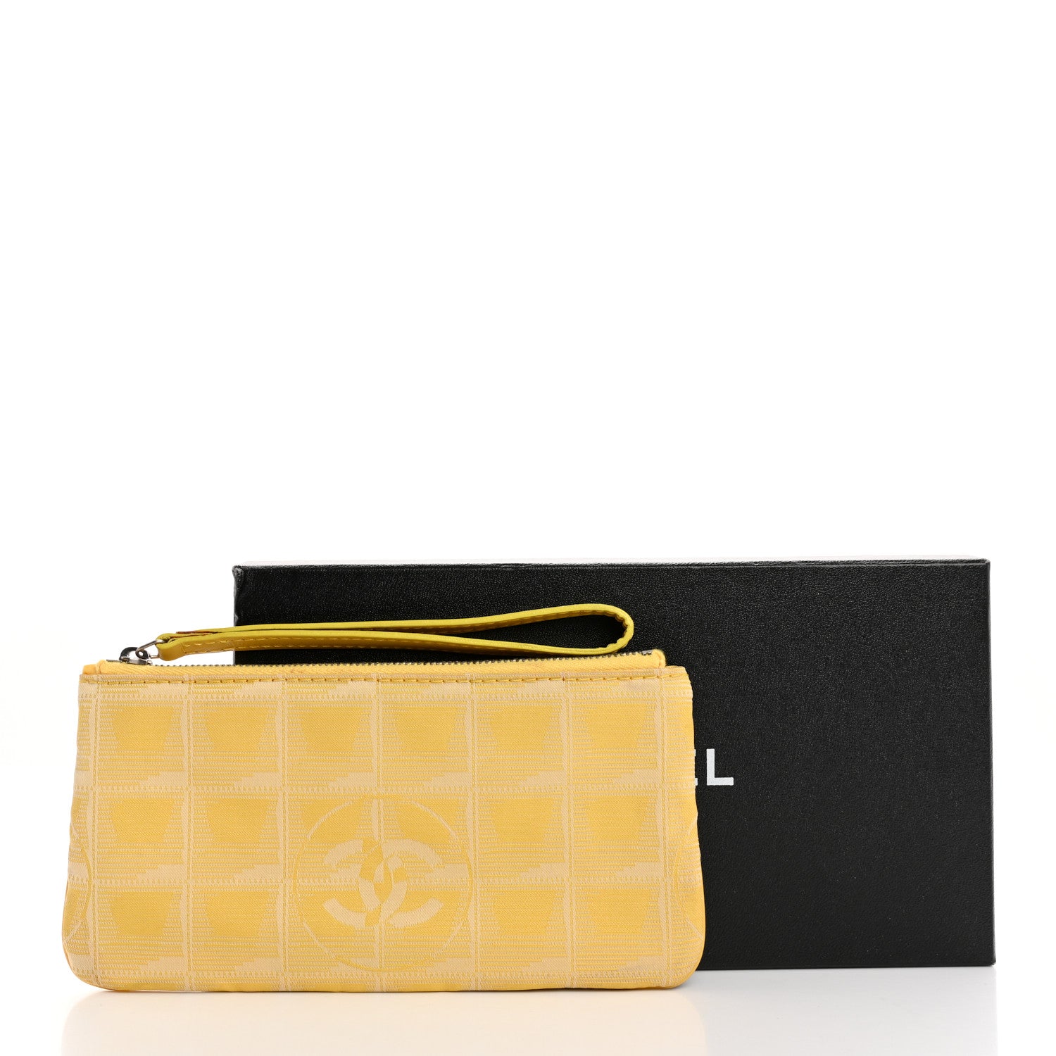 Chanel Nylon Travel Ligne Zip Wristlet Yellow 11 of 11