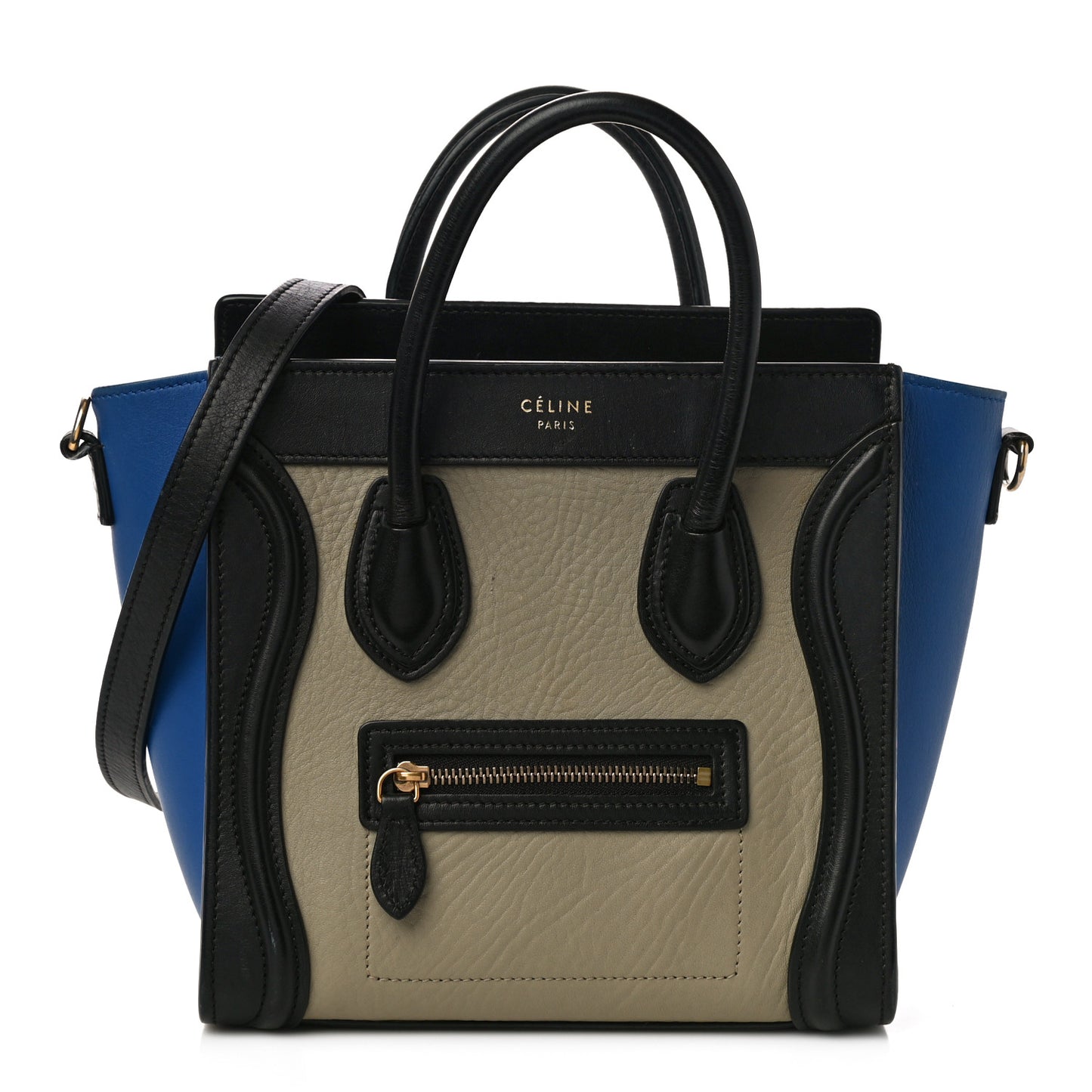 Elephant Calfskin Nano Tri-Color Luggage Beige