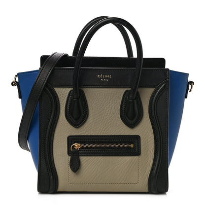 Celine Elephant Calfskin Nano Tri-Color Luggage Beige 1 of 17