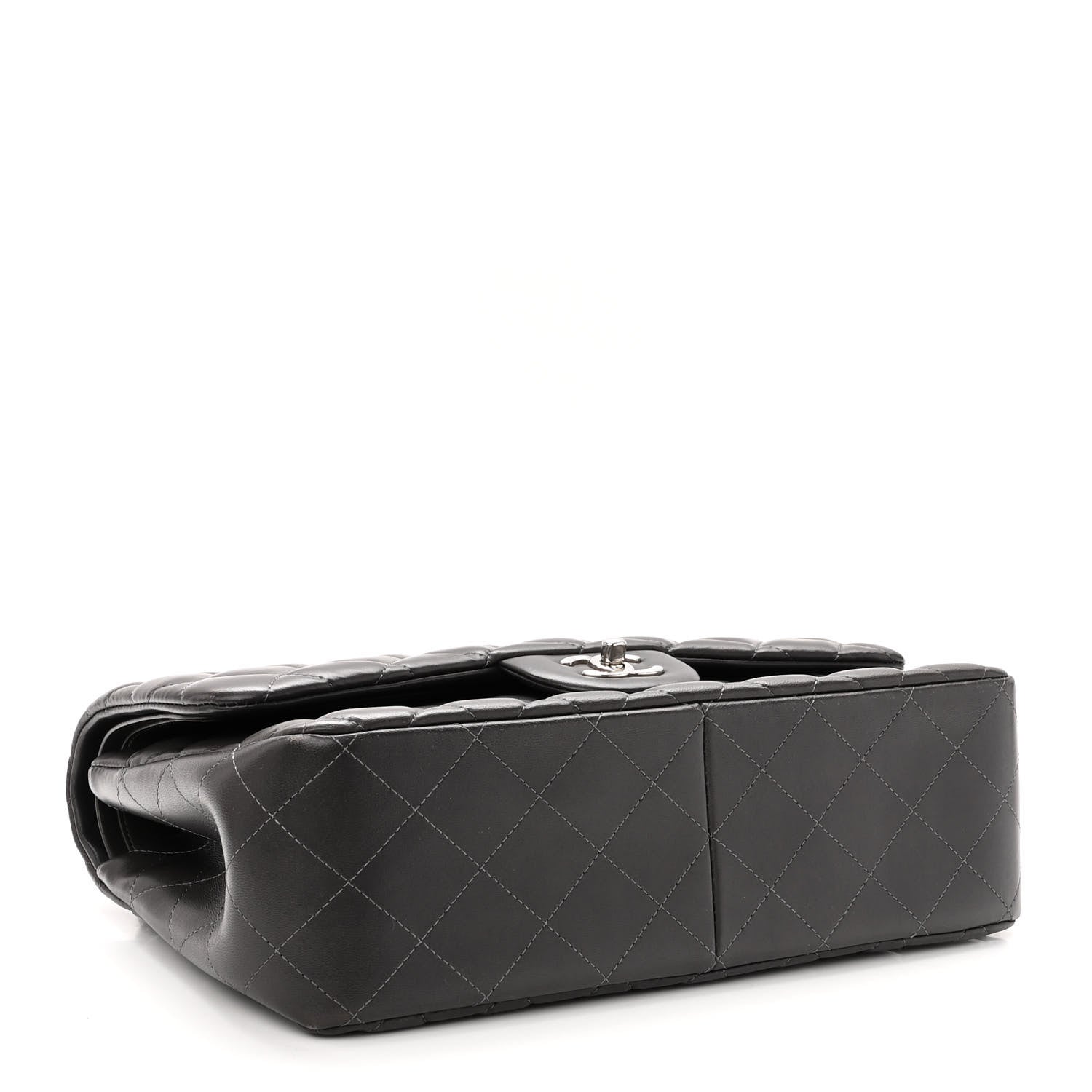 Chanel Lambskin Quilted Jumbo Double Flap Dark Grey 4 of 10