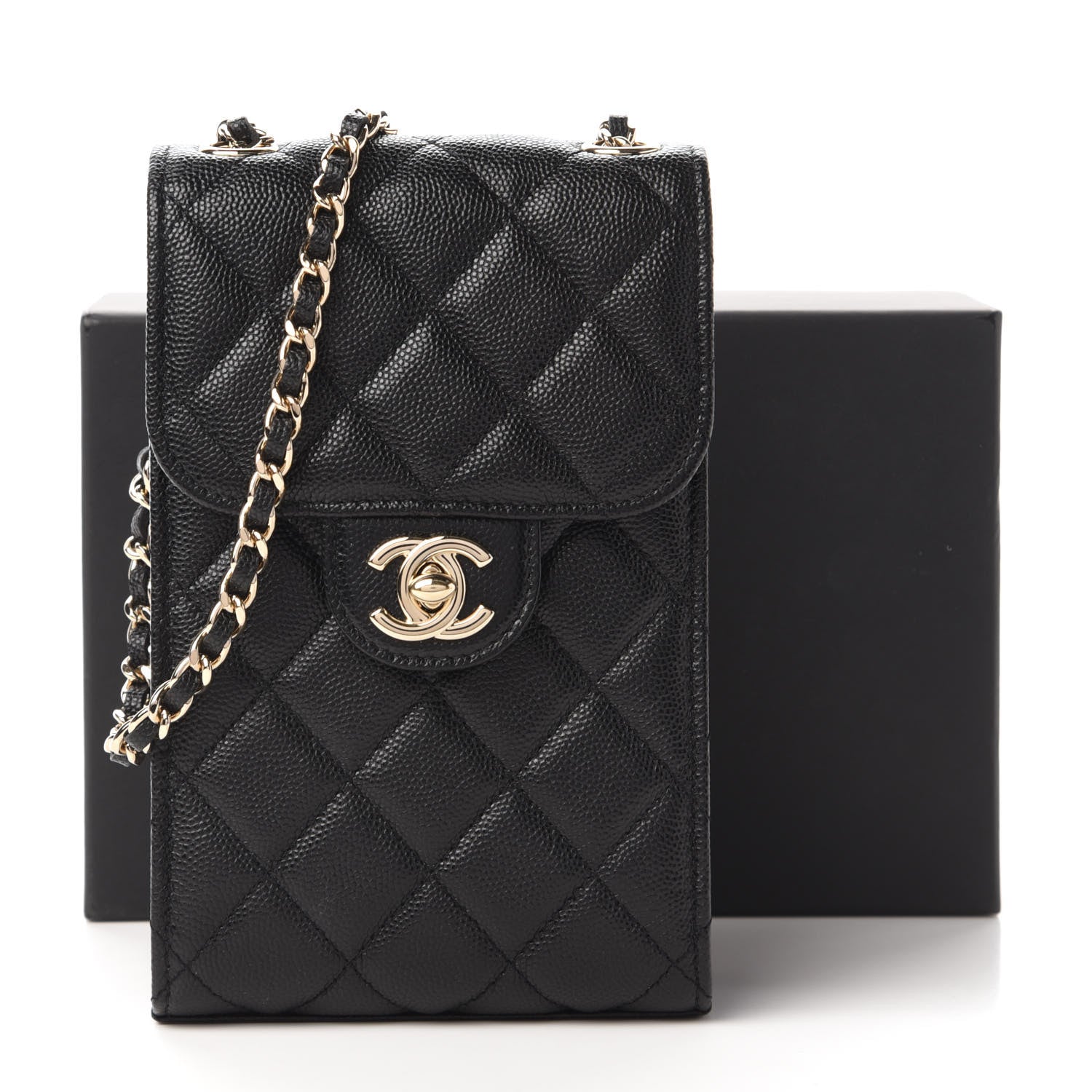 Chanel Caviar Quilted Classic Phone Holder Black 12 of 12