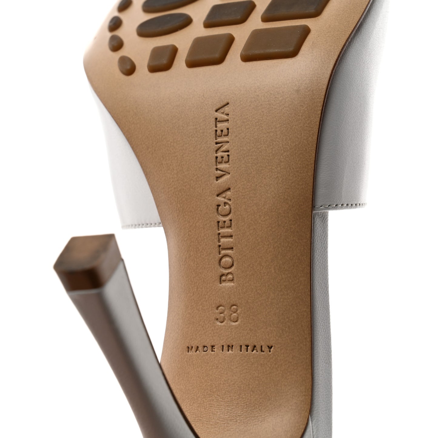 Lambskin Stretch Mule Sandals 38 Optic White